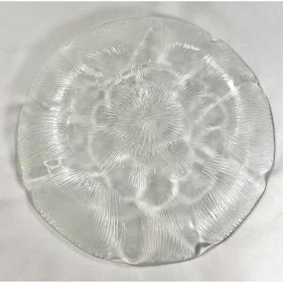 Arcoroc France Salad & Dessert Plate Sunflower Design Clear Glass Set of 12 - Picture 5 of 16